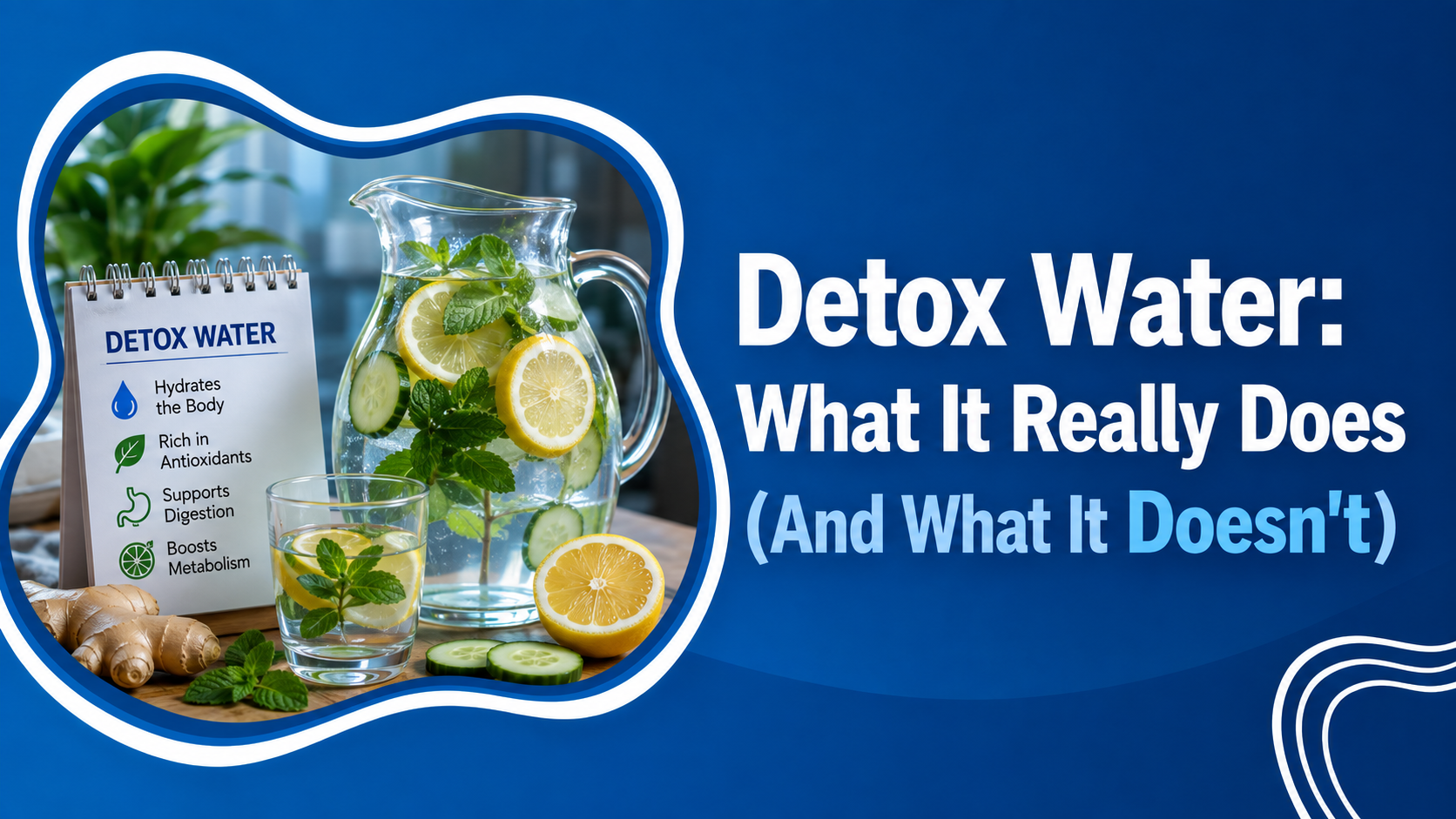 Detox water with lemon cucumber and mint showing what it really does and what science says