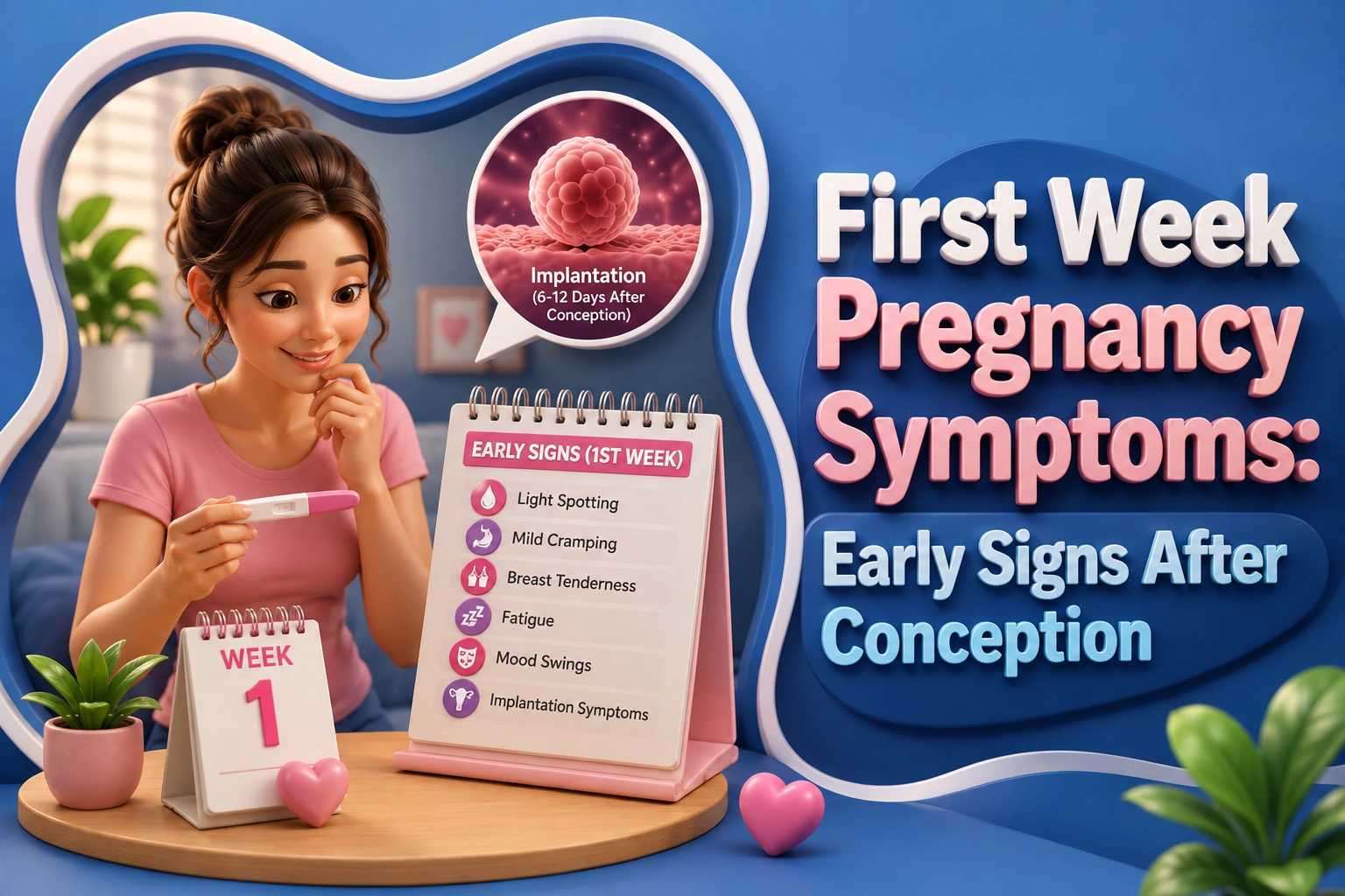 First week pregnancy symptoms explained showing early signs after conception and what is actually happening
