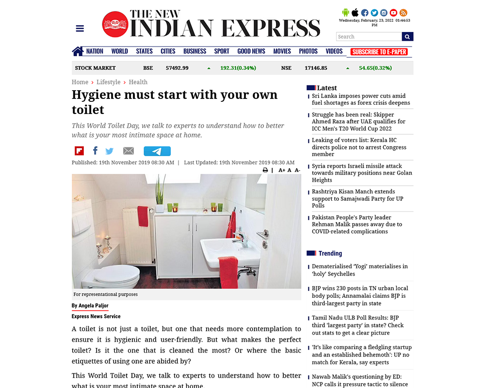 Hygiene must start with your own toilet