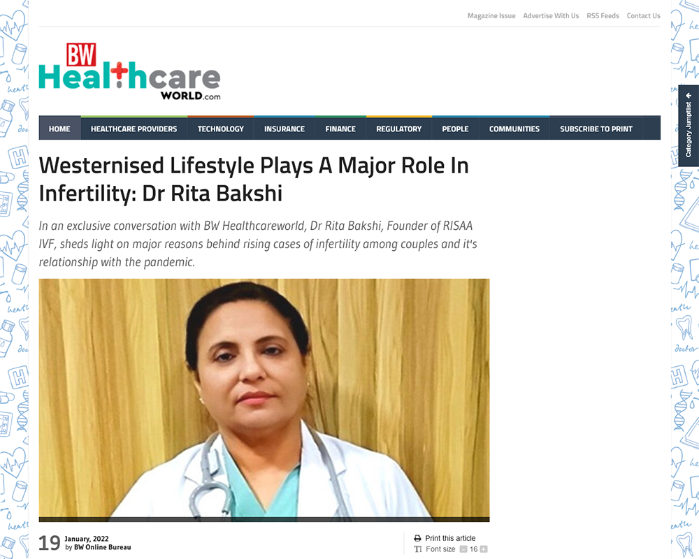 Westernised Lifestyle Plays A Major Role In Infertility Rita Bakshi