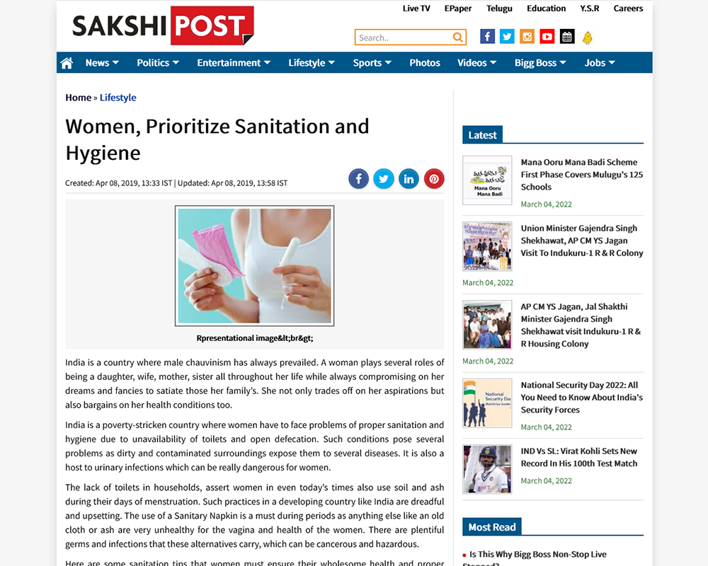 Women, Prioritize Sanitation and Hygiene
