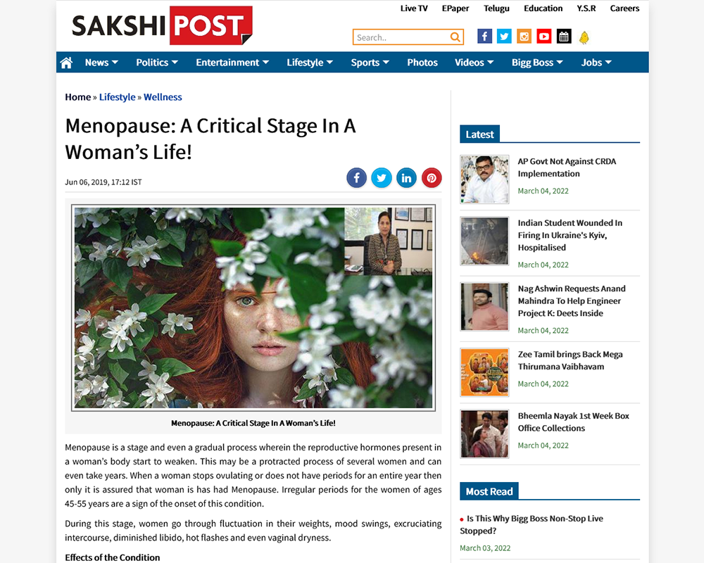 Menopause A Critical Stage In A Woman’s Life