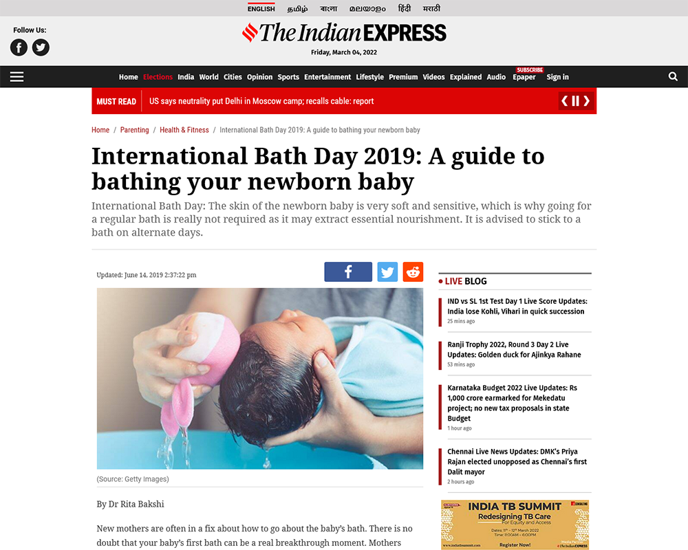 International Bath Day 2019 A guide to bathing your newborn baby
