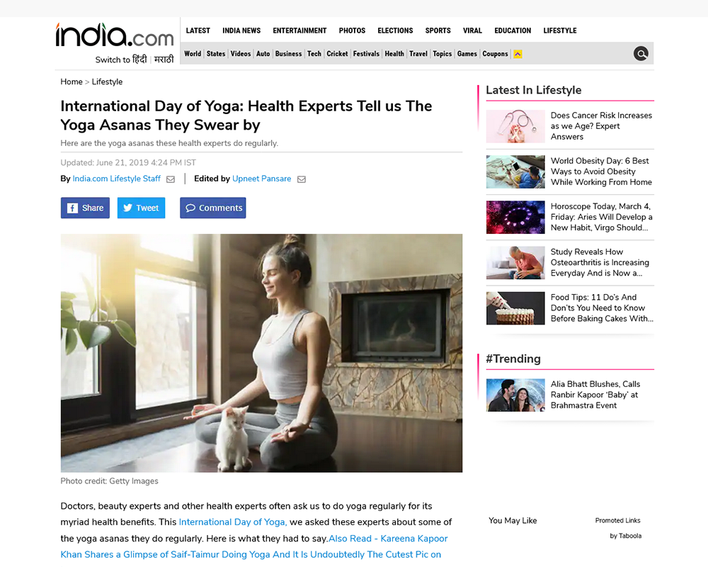 International Day of Yoga Health Experts Tell us The Yoga Asanas They Swear by