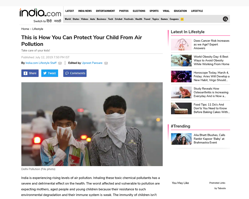 This is How You Can Protect Your Child From Air Pollution