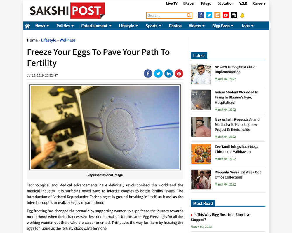 Freeze Your Eggs To Pave Your Path To Fertility