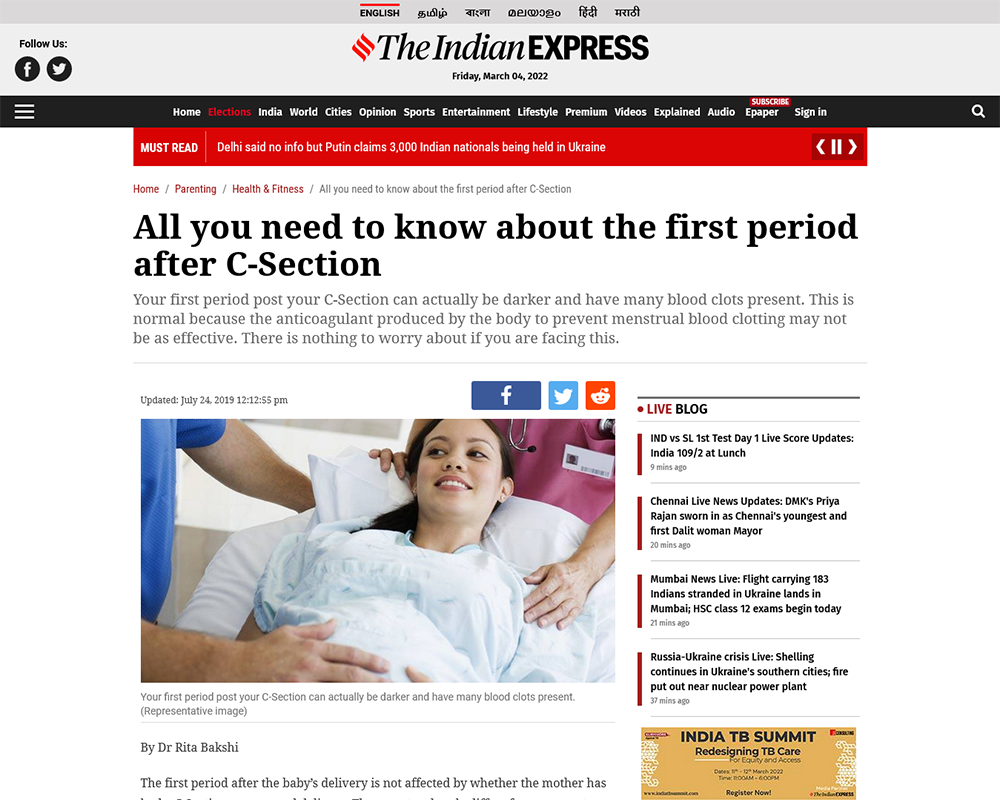 All you need to know about the first period after C-Section