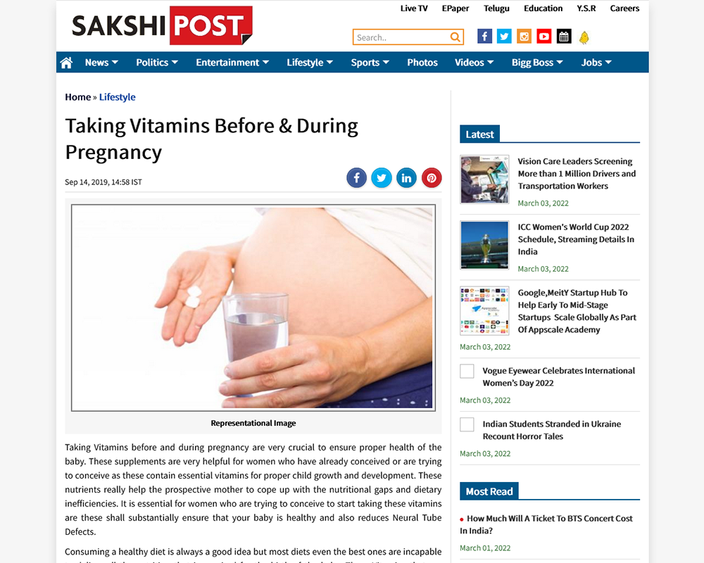 Taking Vitamins Before During Pregnancy