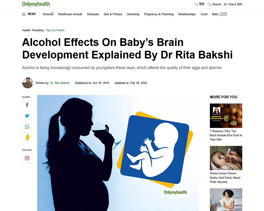 Alcohol Effects On Baby Brain Development Explained By Dr Rita Bakshi