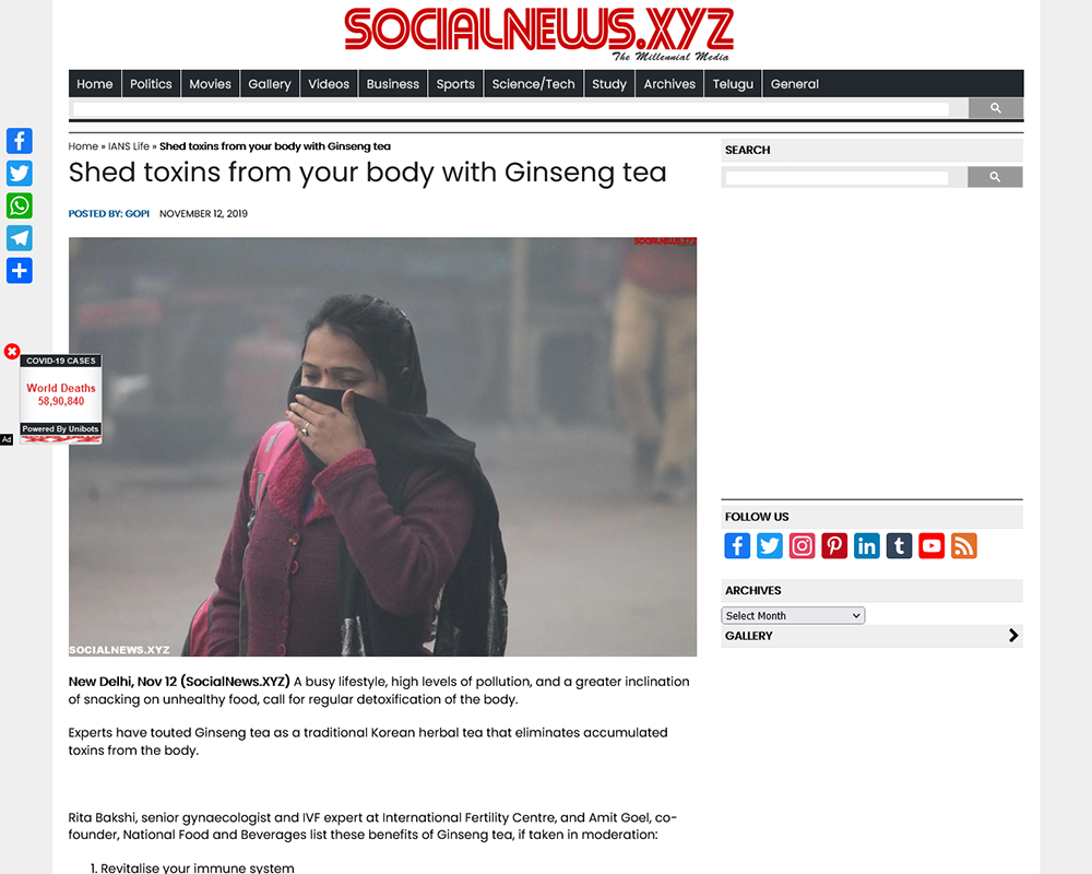 Shed toxins from your body with Ginseng tea - Social News XYZ
