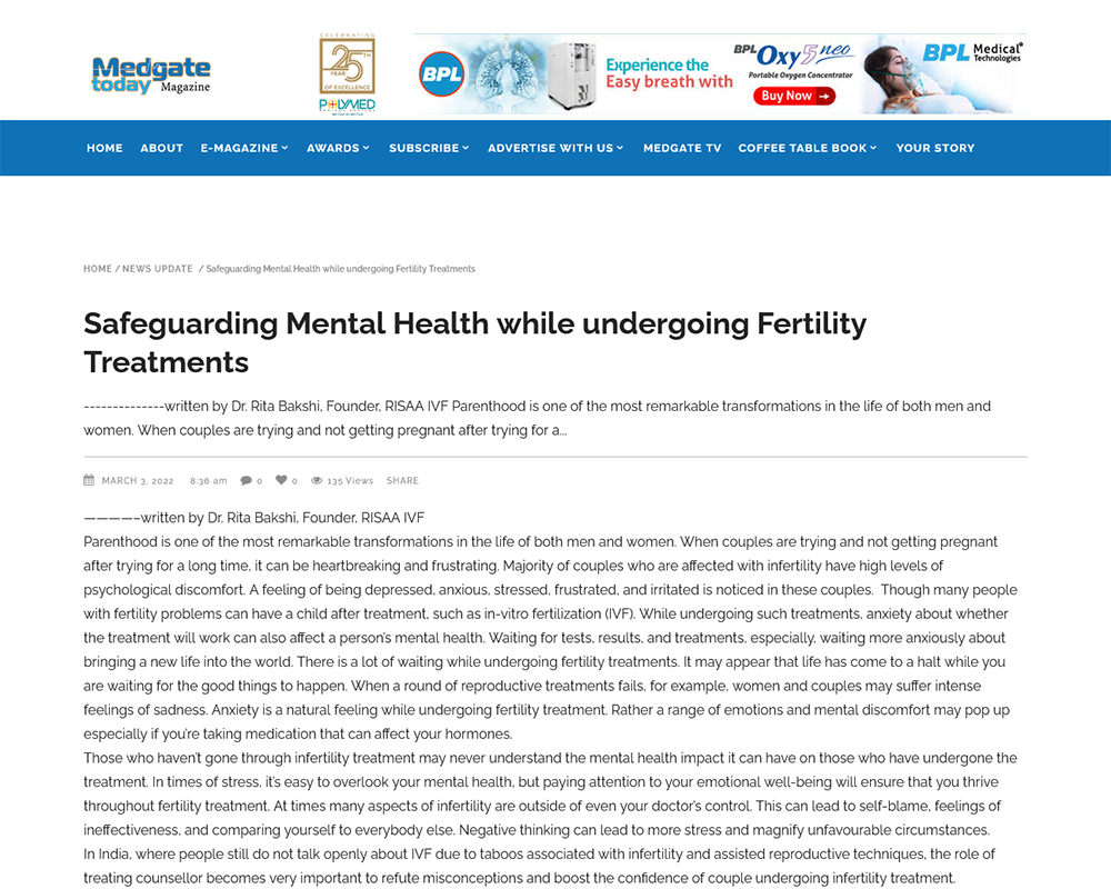 Safeguarding Mental Health while undergoing Fertility Treatments – Medgate Today